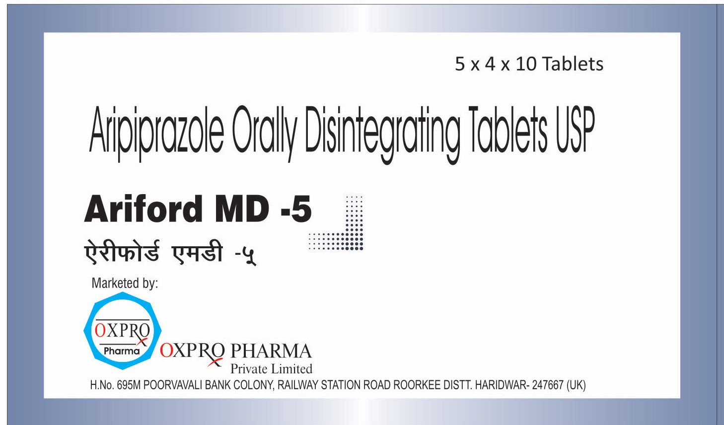 Ariford anti-psychotic medication tablet by Oxpro Pharma
