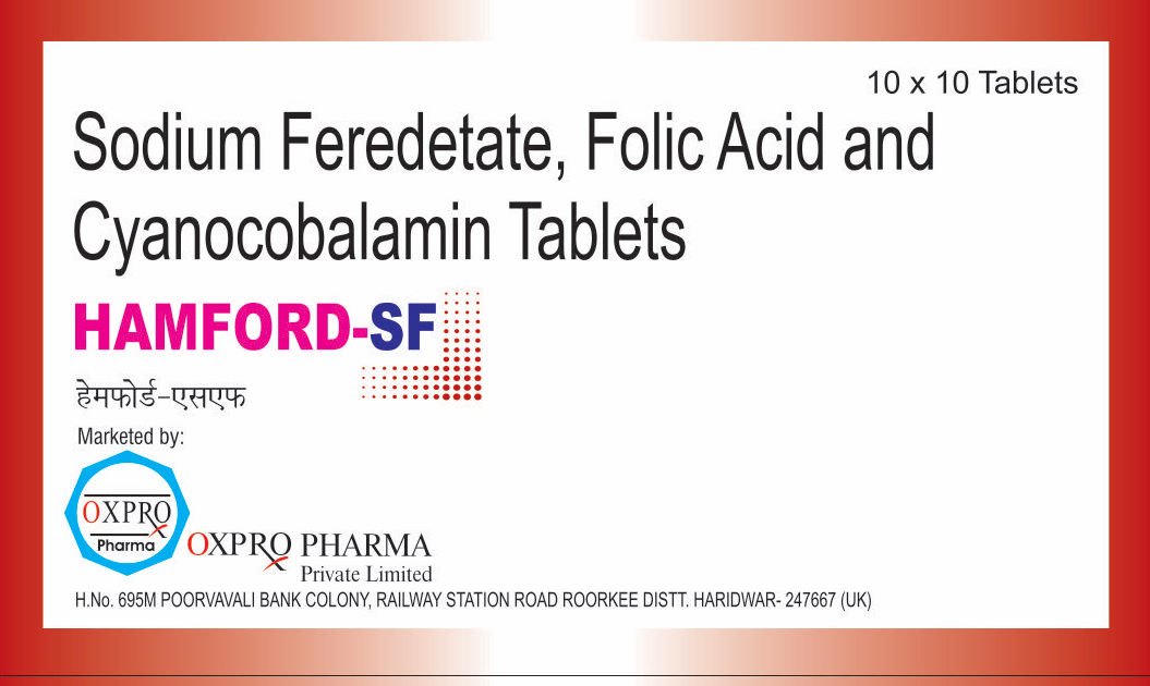 Oxpro Pharma iron and blood health medicine packaging made in India