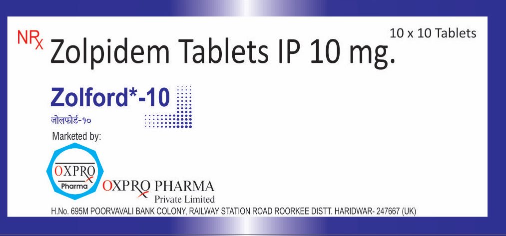 Zolford anxiolytic and hypnotic tablet by Oxpro Pharma