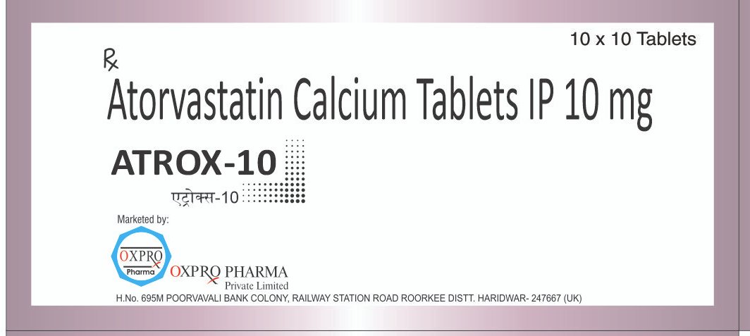 Oxpro Pharma lipid-lowering medicine packaging manufactured in India